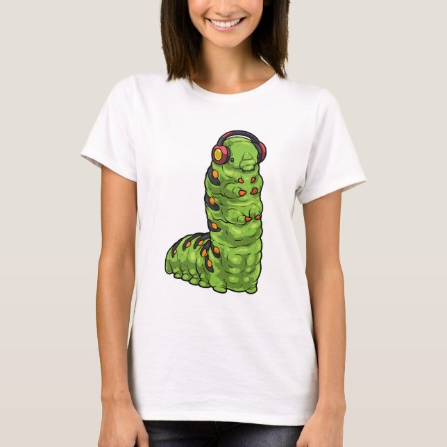Caterpillar Musician Headphone Music T-Shirt (Vorderseite)