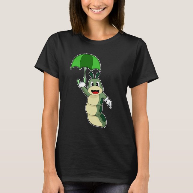 Caterpillar Raining Umbrella T-Shirt (Vorderseite)
