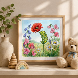 Caterpillar Tiny Insects Nursery Poster