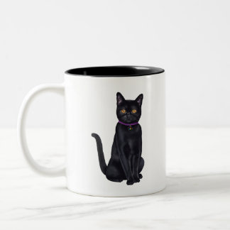CatFans - schwarze Katze Bombays Zweifarbige Tasse