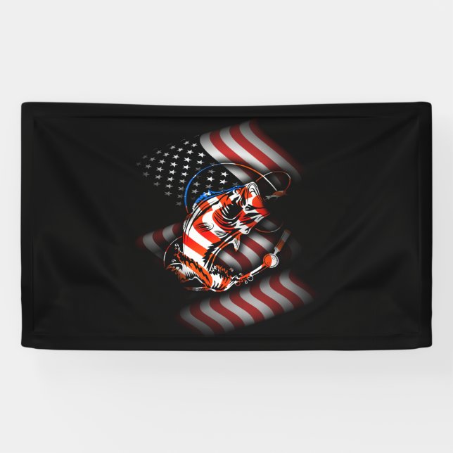 Catfish American Flag - Catfish Angler Banner (Horizontal)