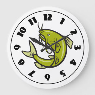 Catfish Clock Große Wanduhr
