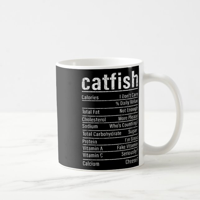 Catfish Fakten Funny Fishing Lover Catfish Graph Kaffeetasse (Rechts)
