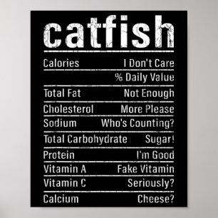Catfish Fakten Funny Fishing Lover Catfish Graph Poster