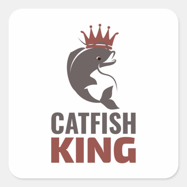 Catfish Fisherman Fish King Quadratischer Aufkleber (Vorderseite)