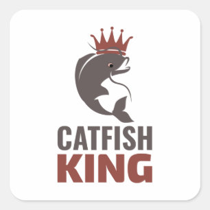 Catfish Fisherman Fish King Quadratischer Aufkleber