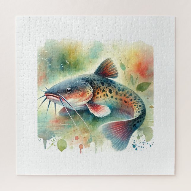 Catfish in Watercolor Art 170724AREF129 - Watercol Puzzle (Vertikal)