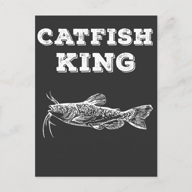 Catfish King Fishing Fish Lover Fish Hook Angler Postkarte (Vorderseite)
