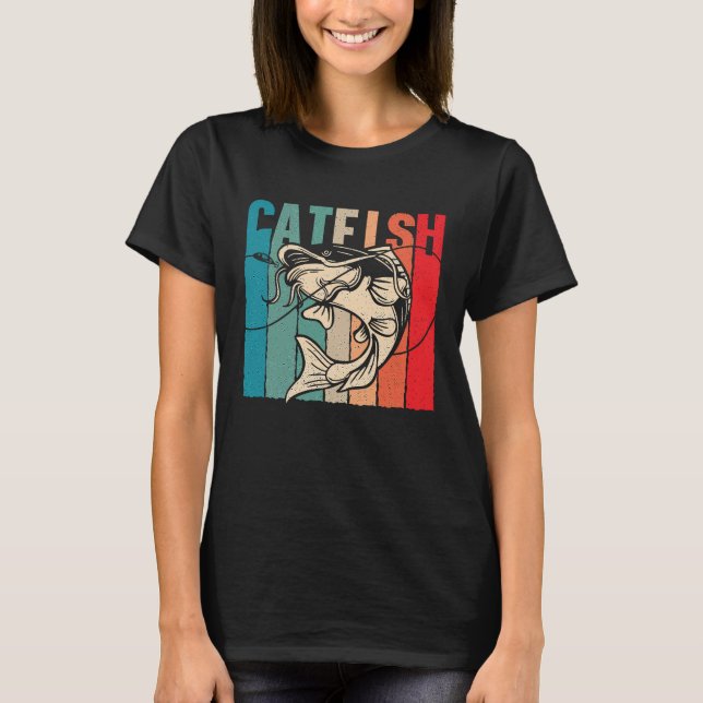 Catfish Retro Catfishing Freshwater Fishing Fisher T-Shirt (Vorderseite)