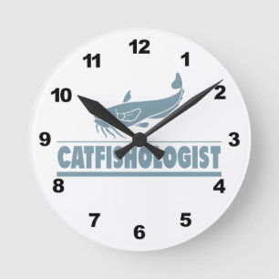 Catfishing Runde Wanduhr