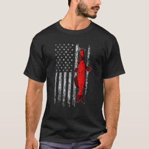 Catfishing uns Amerikanische Flagge Angeln Fischer T-Shirt