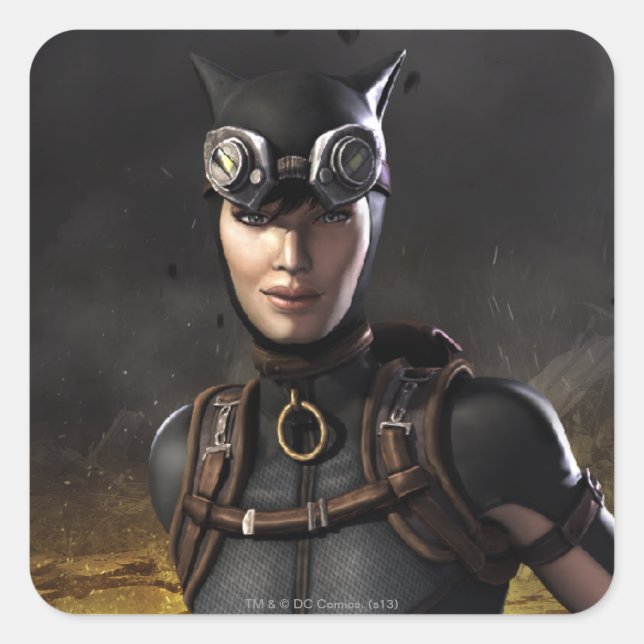 Catfrau Quadratischer Aufkleber (Vorderseite)