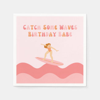 Cath some Waves Birthday Babe Napkins Serviette