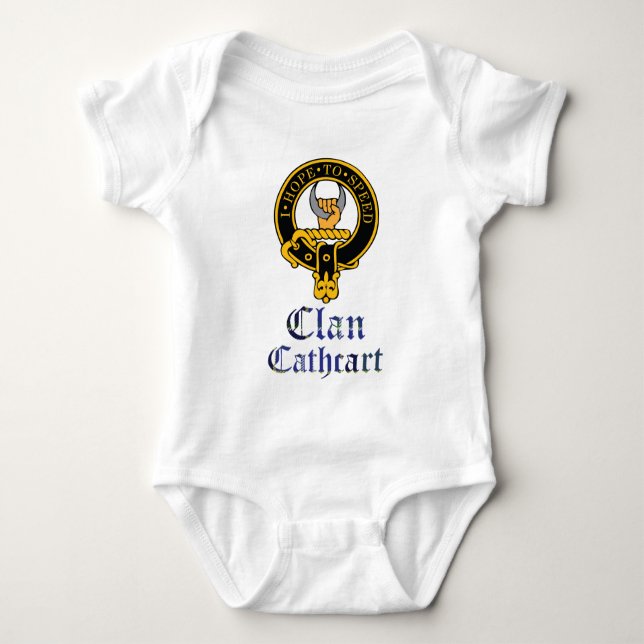 Cathcart nennen schottischer Wappentartan-Clan Baby Strampler (Vorderseite)