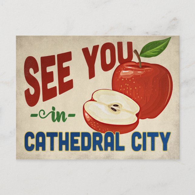 Cathedral City California Apple - Vintage Travel Postkarte (Vorderseite)