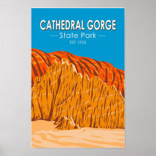Cathedral Gorge State Park Nevada Vintage auf Deut Poster