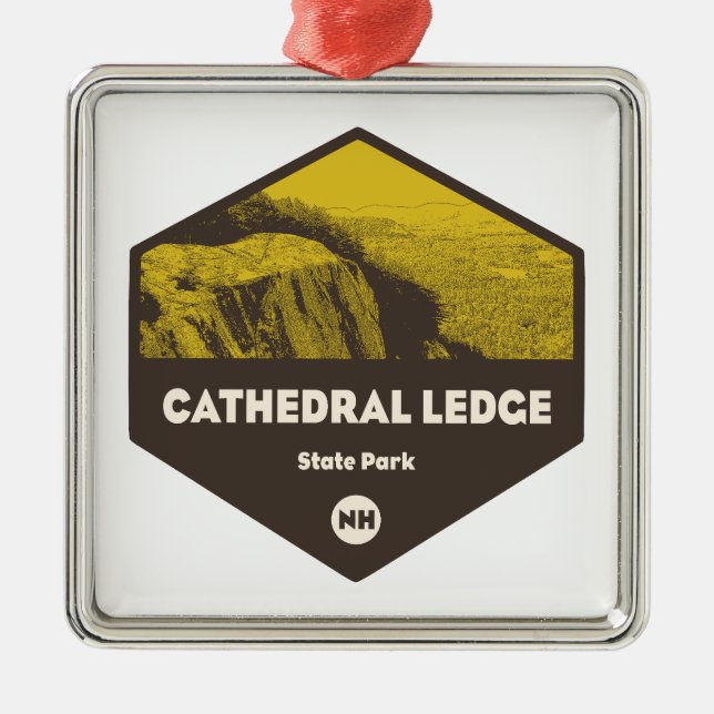 Cathedral Ledge Staat Park New Hampshire Ornament Aus Metall (Vorne)
