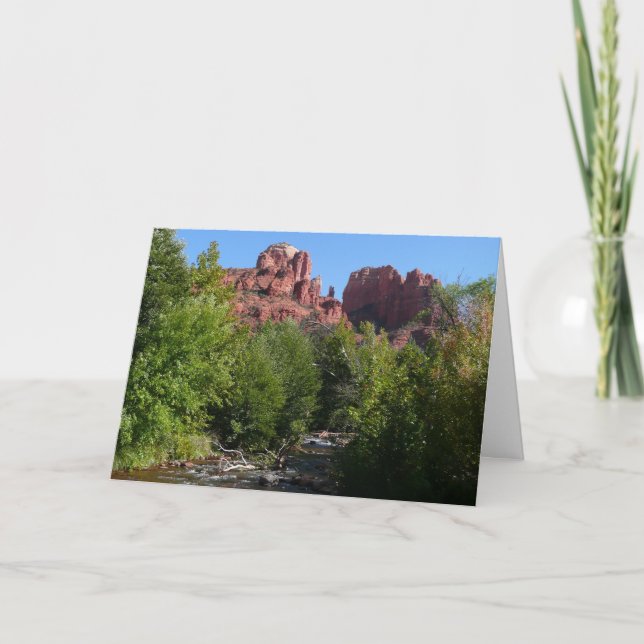 Cathedral Rock and Stream in Sedona Arizona Karte (Vorderseite)