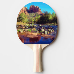 Cathedral Rock spiegelt sich in Oak Creek Tischtennis Schläger