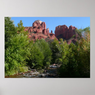 Cathedral Rock und Bach in Sedona Arizona Poster