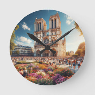 Cathédrale Notre-Dame de Paris Runde Wanduhr