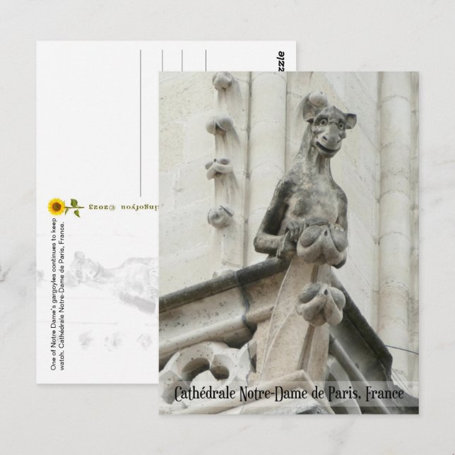 Cathédrale Notre-Dame, noch Behaltend Uhr - Postkarte (Vorne/Hinten)