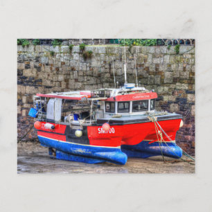 Catherine Anne Boat Newquay Harbor Feiertagspostkarte