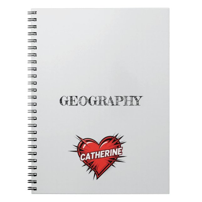 Catherine Herz Grau Notizblock (Vorderseite)