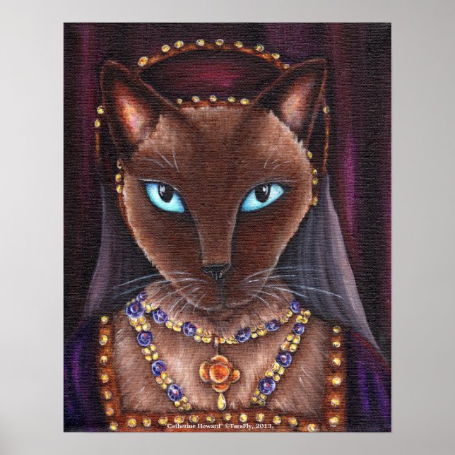 Catherine Howard Cat Art King Henry VIII Tudors Poster (Vorne)