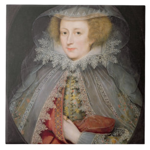 Catherine Killigrew, Dame Jermyn, 1614 (Öl auf Fliese