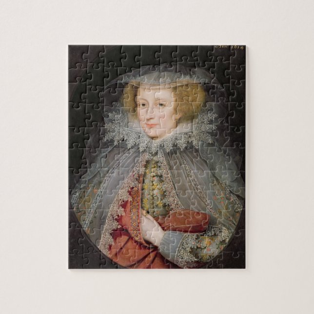 Catherine Killigrew, Dame Jermyn, 1614 (Öl auf Puzzle (Vertikal)