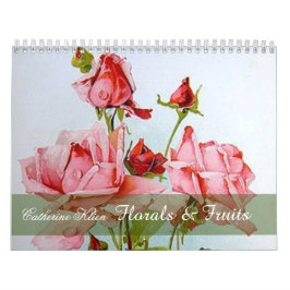 Catherine Klein mit Blumen u. Kalender
