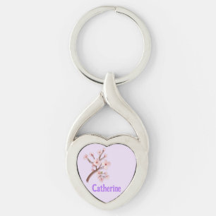 Catherine Sakura Blossom Branch Heart Schlüsselanhänger