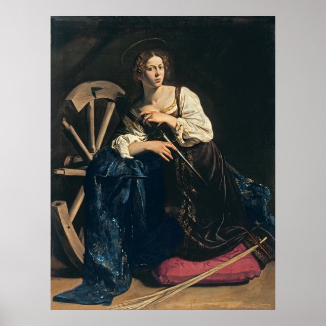 Catherine von Alexandria, Caravaggio Poster (Vorne)