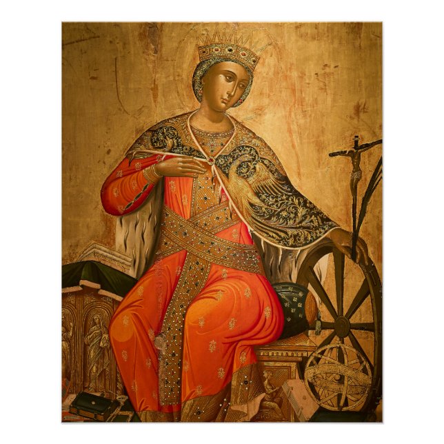 Catherine von Alexandria Orthodox Icon Poster (Vorderseite)