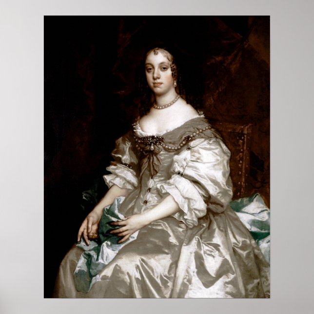 Catherine von Braganza von Sir Peter Lely Poster (Vorne)