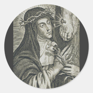 Catherine von Siena Runder Aufkleber