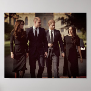 Catherine William Harry Meghan Long Walk 2022 Poster