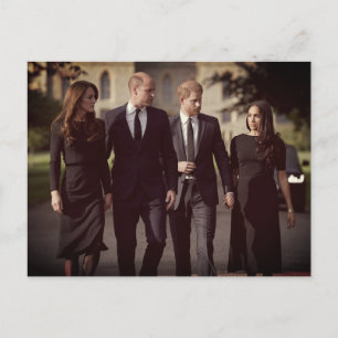 Catherine William Harry Meghan Long Walk 2022 Postkarte