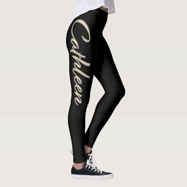 Cathleen white gold Handwriting Hose Leggings (Rechts)