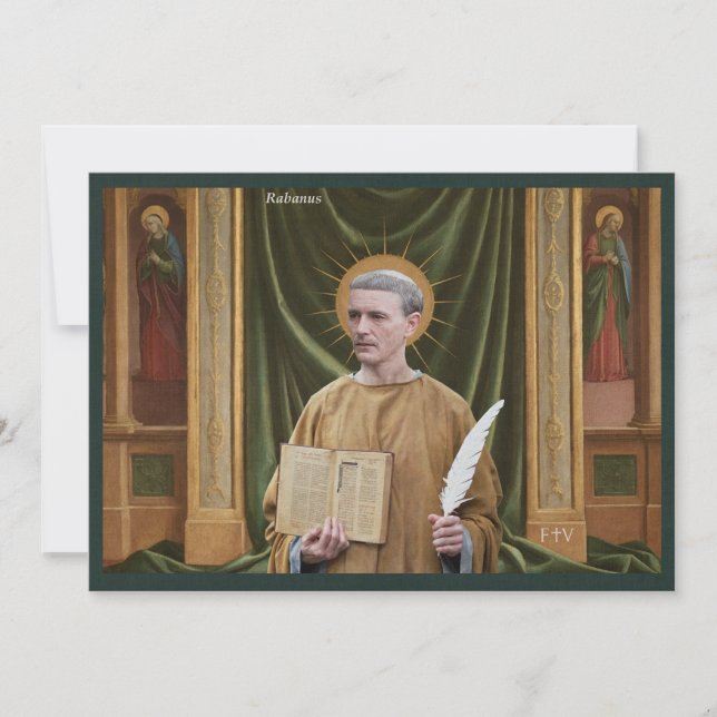 Catholic Art Holy Card | Saint Rabanus Maurus Einladung (Vorderseite)
