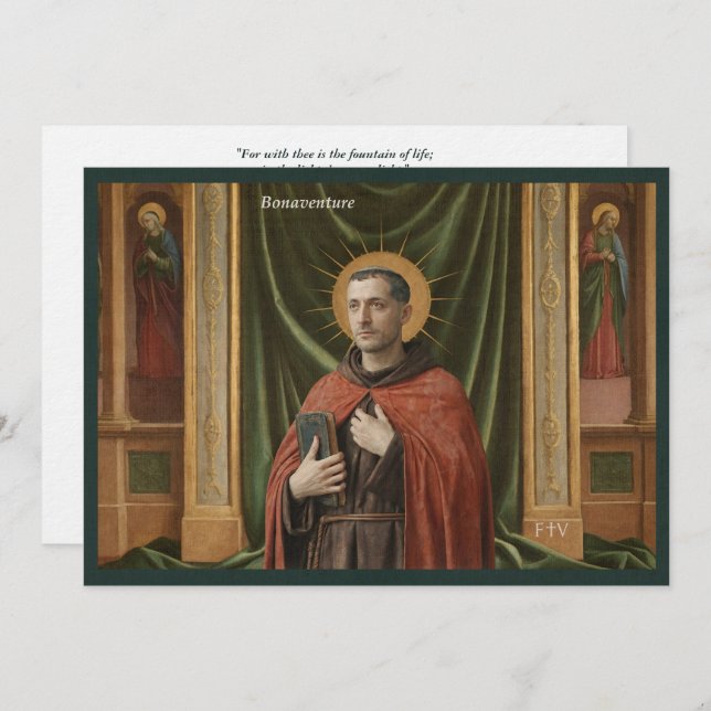 Catholic Art Postcard | Saint Bonaventure Einladung (Vorne/Hinten)