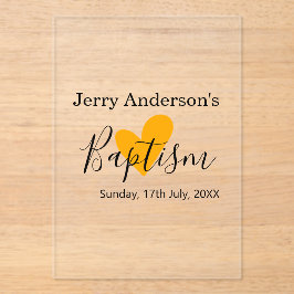 Catholic baptism kids modern simple QR minimal Acryleinladungen