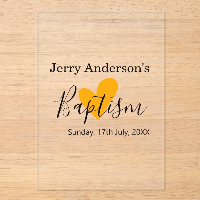 Catholic baptism kids modern simple QR minimal Acryleinladungen (Vorderseite)