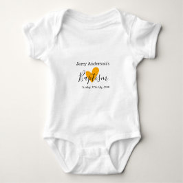 Catholic baptism kids modern simple QR minimal Baby Strampler