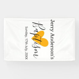 Catholic baptism kids modern simple QR minimal Banner