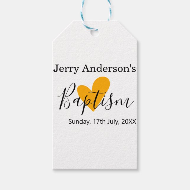 Catholic baptism kids modern simple QR minimal Geschenkanhänger (Vorderseite)