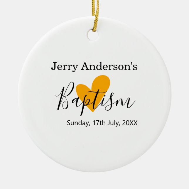 Catholic baptism kids modern simple QR minimal Keramik Ornament (Vorne)