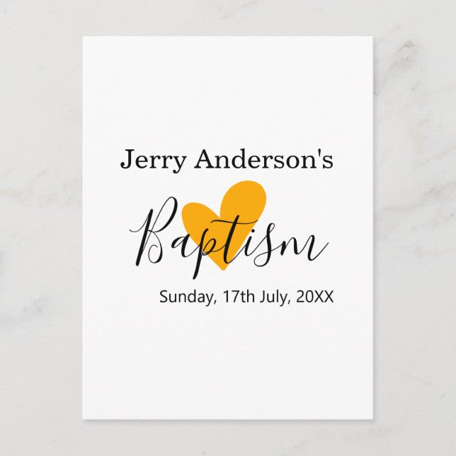 Catholic baptism kids modern simple QR minimal Postkarte (Vorderseite)