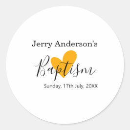 Catholic baptism kids modern simple QR minimal Runder Aufkleber